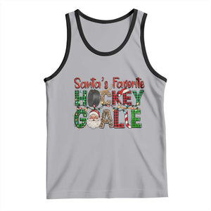 Santa Favorite Hockey Goalie Tank Top Funny Christmas Gift TS12 Athletic Heather Black Print Your Wear