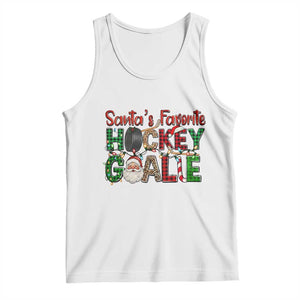 Santa Favorite Hockey Goalie Tank Top Funny Christmas Gift TS12 White Print Your Wear