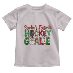 Santa Favorite Hockey Goalie Toddler T Shirt Funny Christmas Gift TS12 Ice Gray Print Your Wear
