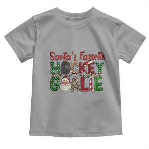 Santa Favorite Hockey Goalie Toddler T Shirt Funny Christmas Gift TS12 Sport Gray Print Your Wear
