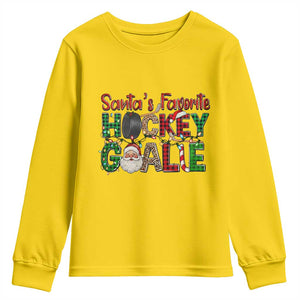 Santa Favorite Hockey Goalie Youth Sweatshirt Funny Christmas Gift TS12 Daisy Print Your Wear