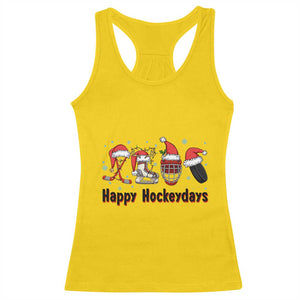 Happy Hockeydays Racerback Tank Top Funny Christmas Ice Hockey Gift TS12 Daisy Print Your Wear