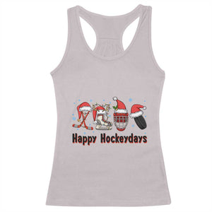 Happy Hockeydays Racerback Tank Top Funny Christmas Ice Hockey Gift TS12 Ice Gray Print Your Wear