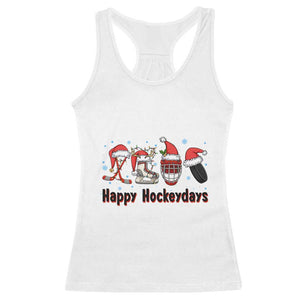 Happy Hockeydays Racerback Tank Top Funny Christmas Ice Hockey Gift TS12 White Print Your Wear