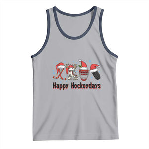 Happy Hockeydays Tank Top Funny Christmas Ice Hockey Gift TS12 Athletic Heather Navy Print Your Wear