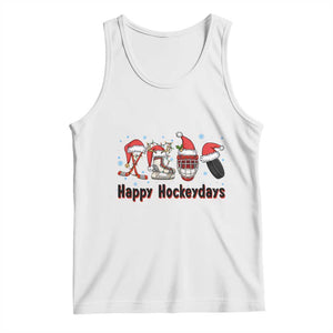 Happy Hockeydays Tank Top Funny Christmas Ice Hockey Gift TS12 White Print Your Wear