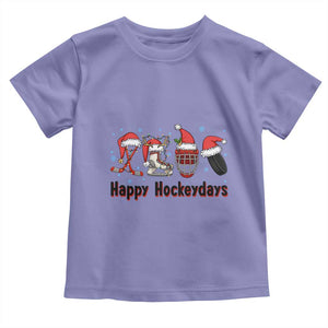 Happy Hockeydays Toddler T Shirt Funny Christmas Ice Hockey Gift TS12 Violet Print Your Wear