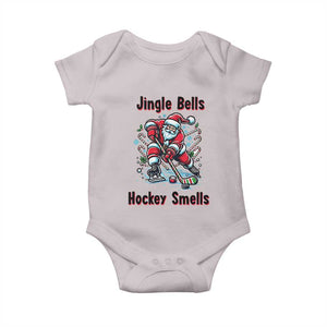 Jingle Bells Hockey Smells Baby Onesie Funny Santa Ice Hockey Christmas Gift TS12 Ice Gray Print Your Wear