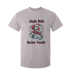 Jingle Bells Hockey Smells T Shirt For Kid Funny Santa Ice Hockey Christmas Gift TS12 Ice Gray Print Your Wear