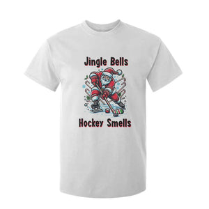Jingle Bells Hockey Smells T Shirt For Kid Funny Santa Ice Hockey Christmas Gift TS12 White Print Your Wear