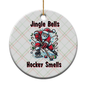 Jingle Bells Hockey Smells Ceramic Ornament Funny Santa Ice Hockey Christmas Gift TS12 1pc Christmas Plaid Print Your Wear