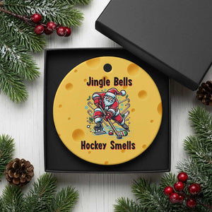 Jingle Bells Hockey Smells Ceramic Ornament Funny Santa Ice Hockey Christmas Gift TS12 1pc Yellow Cheese Print Your Wear