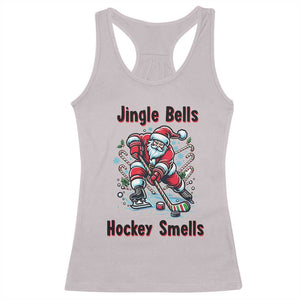 Jingle Bells Hockey Smells Racerback Tank Top Funny Santa Ice Hockey Christmas Gift TS12 Ice Gray Print Your Wear