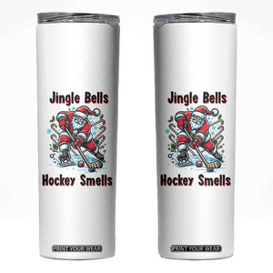 Jingle Bells Hockey Smells Skinny Tumbler Funny Santa Ice Hockey Christmas Gift TS12 White Print Your Wear
