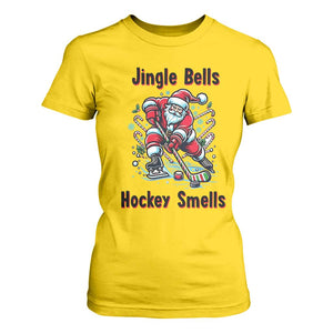 Jingle Bells Hockey Smells T Shirt For Women Funny Santa Ice Hockey Christmas Gift TS12 Daisy Print Your Wear