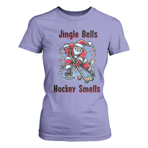 Jingle Bells Hockey Smells T Shirt For Women Funny Santa Ice Hockey Christmas Gift TS12 Violet Print Your Wear