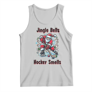 Jingle Bells Hockey Smells Tank Top Funny Santa Ice Hockey Christmas Gift TS12 Ash Print Your Wear