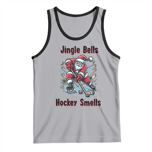 Jingle Bells Hockey Smells Tank Top Funny Santa Ice Hockey Christmas Gift TS12 Athletic Heather Black Print Your Wear