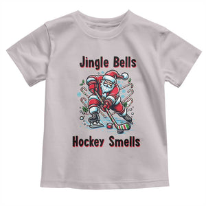 Jingle Bells Hockey Smells Toddler T Shirt Funny Santa Ice Hockey Christmas Gift TS12 Ice Gray Print Your Wear