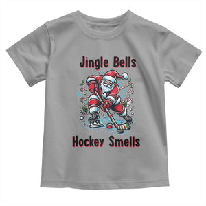 Jingle Bells Hockey Smells Toddler T Shirt Funny Santa Ice Hockey Christmas Gift TS12 Sport Gray Print Your Wear