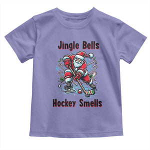 Jingle Bells Hockey Smells Toddler T Shirt Funny Santa Ice Hockey Christmas Gift TS12 Violet Print Your Wear