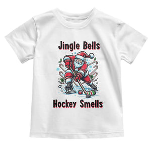 Jingle Bells Hockey Smells Toddler T Shirt Funny Santa Ice Hockey Christmas Gift TS12 White Print Your Wear