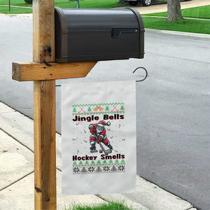 Ugly Christmas Sweater Santa Playing Hockey Garden Flag Jingle Bells Hockey Smells TS12 Print Your Wear