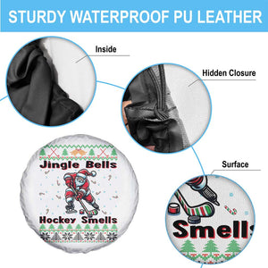 Ugly Christmas Sweater Santa Playing Hockey Spare Tire Cover Jingle Bells Hockey Smells TS12 Print Your Wear