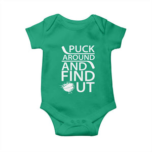 Puck Around And Find Out Baby Onesie Hockey Lover Gift TS12 Irish Green Print Your Wear