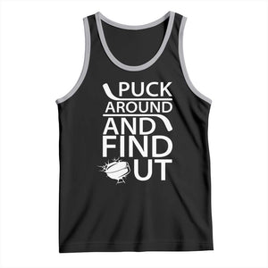 Puck Around And Find Out Tank Top Hockey Lover Gift TS12 Black Athletic Heather Print Your Wear