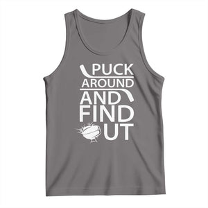 Puck Around And Find Out Tank Top Hockey Lover Gift TS12 Deep Heather Print Your Wear
