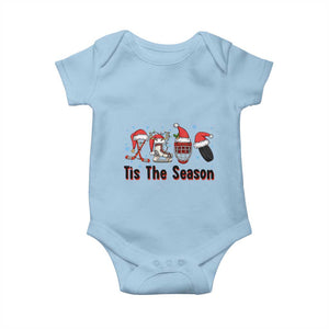 Funny Ice Hockey Christmas Gift Baby Onesie Tis The Season TS12 Light Blue Print Your Wear