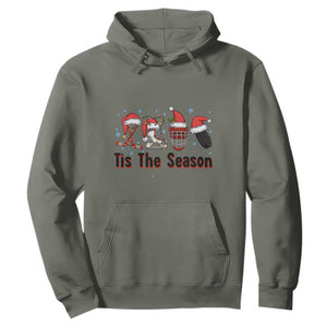 Funny Ice Hockey Christmas Gift Hoodie Tis The Season TS12 Military Green Print Your Wear