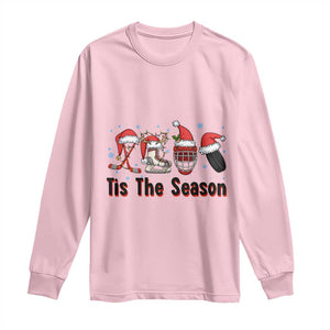 Funny Ice Hockey Christmas Gift Long Sleeve Shirt Tis The Season TS12 Light Pink Print Your Wear