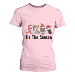 Funny Ice Hockey Christmas Gift T Shirt For Women Tis The Season TS12 Light Pink Print Your Wear
