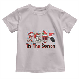 Funny Ice Hockey Christmas Gift Toddler T Shirt Tis The Season TS12 Ice Gray Print Your Wear