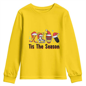 Funny Ice Hockey Christmas Gift Youth Sweatshirt Tis The Season TS12 Daisy Print Your Wear