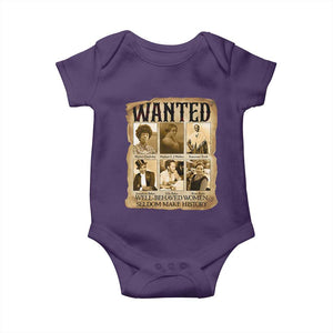 Well Behaved Women Seldom Make History Baby Onesie Vintage Feminist Poster TS12 Purple Print Your Wear
