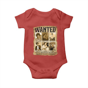 Well Behaved Women Seldom Make History Baby Onesie Vintage Feminist Poster TS12 Red Print Your Wear