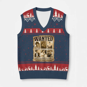 Well Behaved Women Seldom Make History V-Neck Knit Sweater Vest Vintage Feminist Poster TS12 Navy Red Print Your Wear