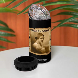 Madam CJ Walker 4 in 1 Can Cooler Tumbler Female Empowerment History Gift TS12 Print Your Wear