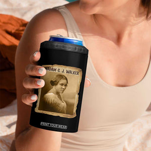 Madam CJ Walker 4 in 1 Can Cooler Tumbler Female Empowerment History Gift TS12 Print Your Wear
