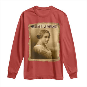 Madam CJ Walker Long Sleeve Shirt Female Empowerment History Gift TS12 Red Print Your Wear