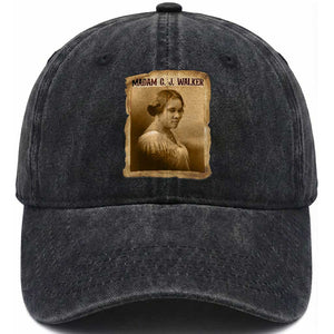Madam CJ Walker Washed Cotton Baseball Cap Female Empowerment History Gift TS12 Print Your Wear