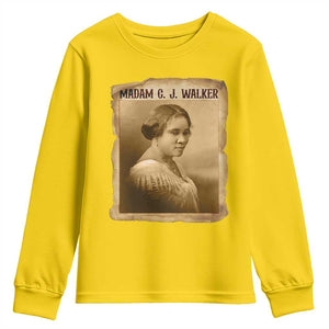 Madam CJ Walker Youth Sweatshirt Female Empowerment History Gift TS12 Daisy Print Your Wear