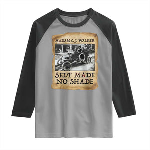 Madam CJ Walker Self Made Millionaire Raglan Shirt Strong Black Woman Leader TS12 Sport Gray Black Print Your Wear