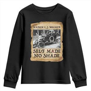 Madam CJ Walker Self Made Millionaire Youth Sweatshirt Strong Black Woman Leader TS12 Black Print Your Wear