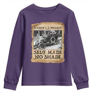 Madam CJ Walker Self Made Millionaire Youth Sweatshirt Strong Black Woman Leader TS12 Purple Print Your Wear