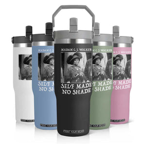 Madam CJ Walker Flip Straw Tumbler Self Made No Shade Female Empowerment TS12 Print Your Wear