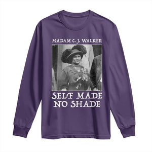 Madam CJ Walker Long Sleeve Shirt Self Made No Shade Female Empowerment TS12 Purple Print Your Wear